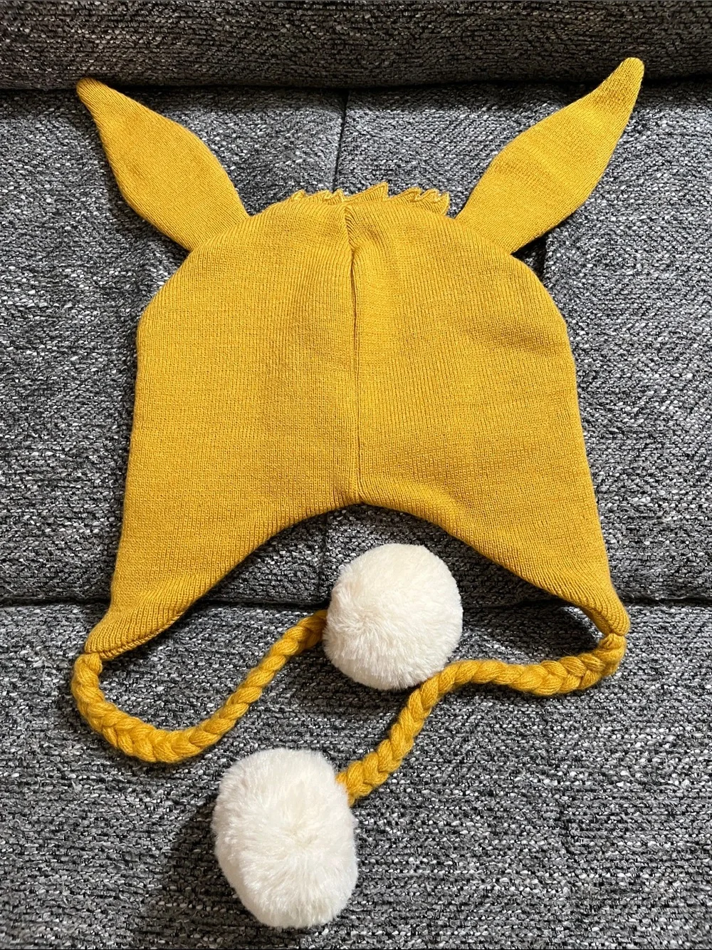 Pokemon Winking Eevee with Ears Beanie Hat with Pom-Pom Tassels